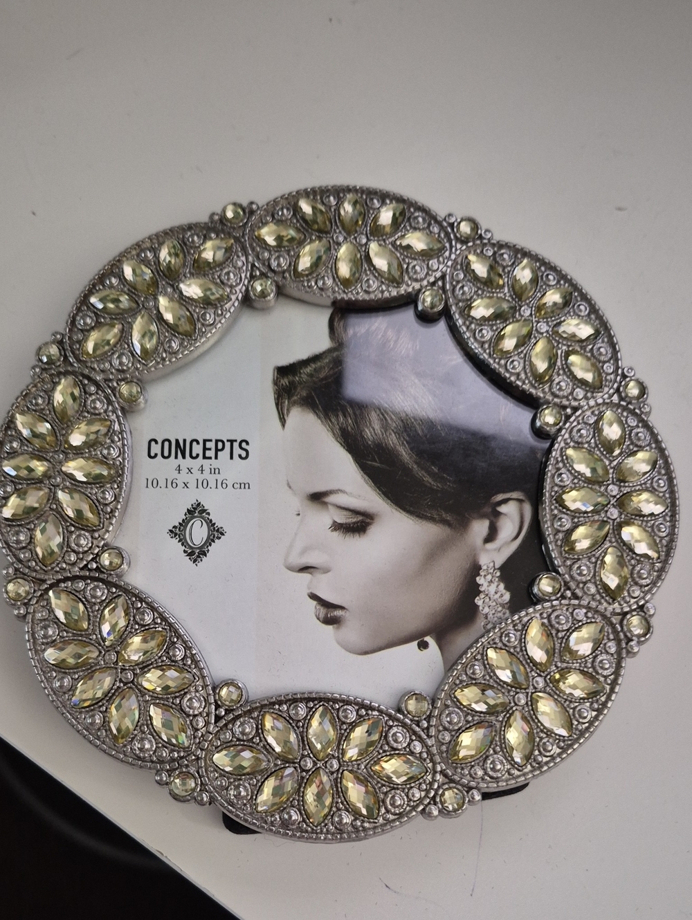 Collective Concepts Silver Frame with Pale Yellow Jewel Accents